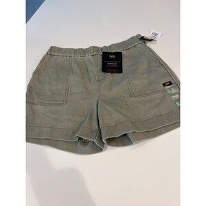 Lee Womens Ultra Lux Utility Shorts Medium Green Relaxed Fit Elastic Waist Pocke